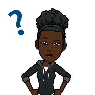 My bitmoji stares at you with a question mark floating above her head.